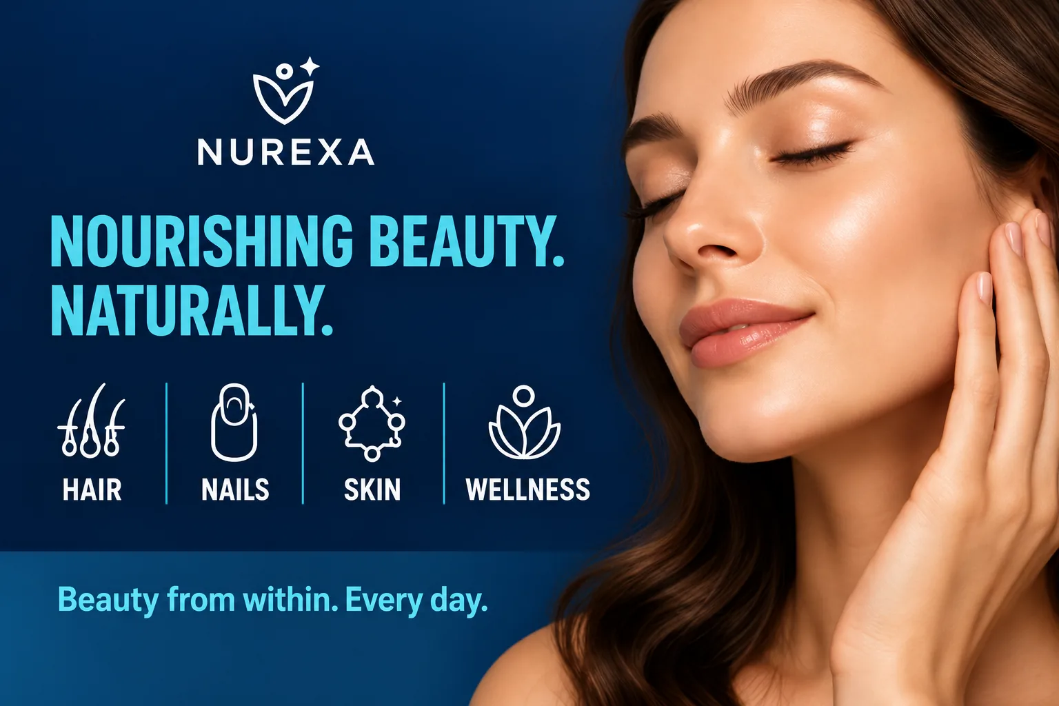 Nurexa Biotin Collagen Keratin — Nourishing Beauty, Naturally. Supporting hair, nails, skin and wellness.